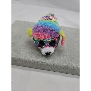 TY Beanie Boos Teeny Tie Dye 4" Sequin  Poodle Multicolor Plush Stuffed Animal